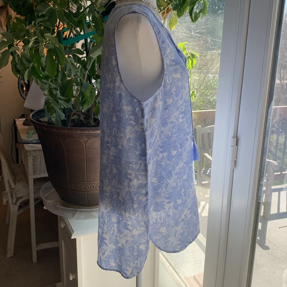 Ellen Tracy Linen Sleeveless Top Sz L - Picture 3 of 12